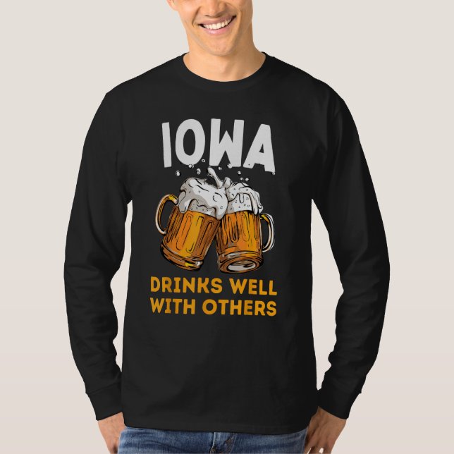 T-shirt Iowa Boire Bière Locale Boire Micro Brew Craft Br (Devant)