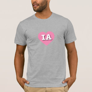 T-shirt Iowa Coeur rose - J'aime IA