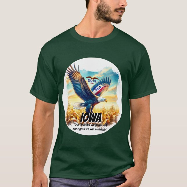 T-shirt Iowa Esprit de Soaring de l'animal de l'État de l' (Devant)