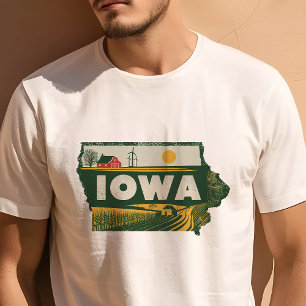 T-shirt Iowa Graphisme Iconique Voyage Rétro