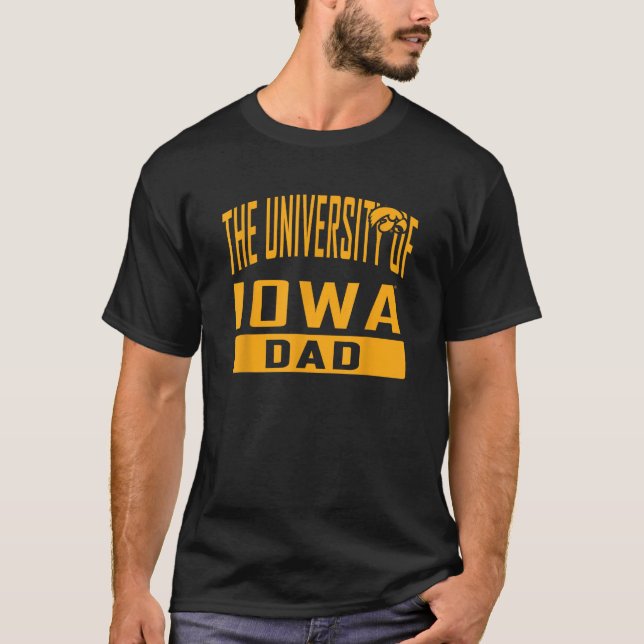 T-shirt Iowa Hawkeyes Papa Université Père Noir (Devant)
