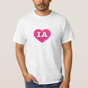 T-shirt Iowa Hot Pink Heart - J'aime IA