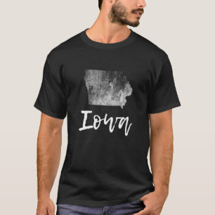 T-shirt Iowa Ia Carte Grunge Graphique Vintage Accueil Hom
