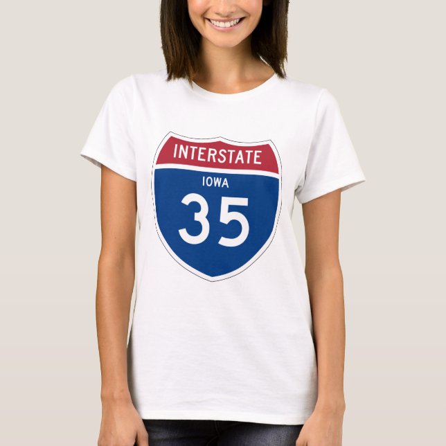 T-shirt Iowa IA I-35 Interstate Highway Shield - (Devant)