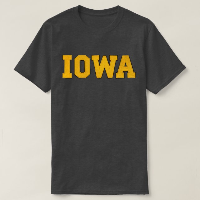 T-shirt Iowa noir et or (Design devant)