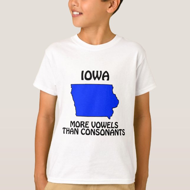 T-shirt Iowa - Plus de voyelles que de consonnes (Devant)