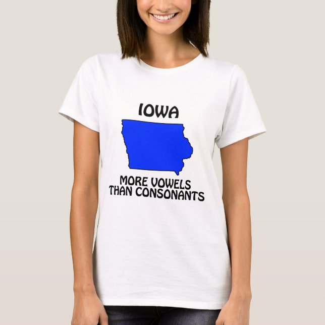 T-shirt Iowa - Plus de voyelles que de consonnes (Devant)