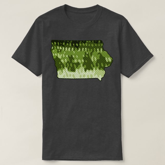 T-shirt Iowa State Map Basse Pêche à grande bouche Basse C (Design devant)
