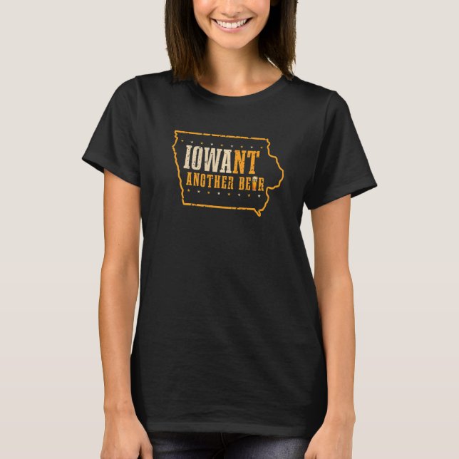 T-shirt Iowa State Map USA Drapeau bière boisson (Devant)