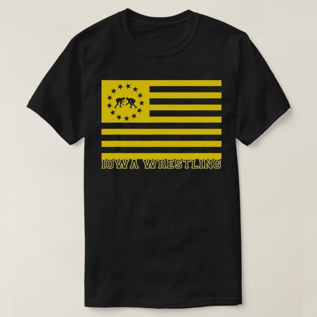 T-shirt Iowan États-Unis Drapeau Fan de lutteur L'État Haw (Design devant)