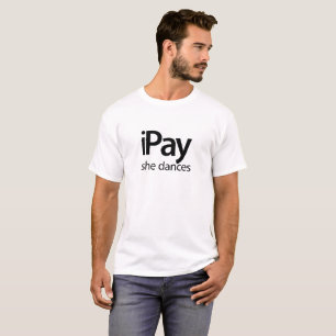 T-shirt iPay elle danse - la pièce en t blanche