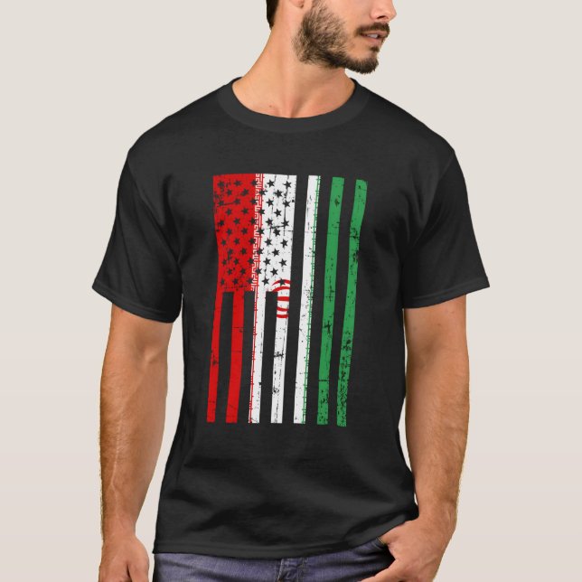 T-shirt Iran - Drapeau Américain Pour Un Nouveau Citoyen A (Devant)
