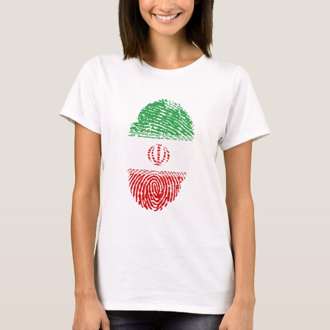 T-shirt Iran Drapeau empreintes digitales Identité du pays (Devant)