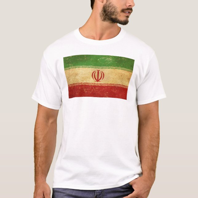 T-shirt Iran - Drapeau Vintage design blanc (Devant)