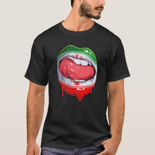 T-shirt Iran Fan Drapeau Bouche de football iranien