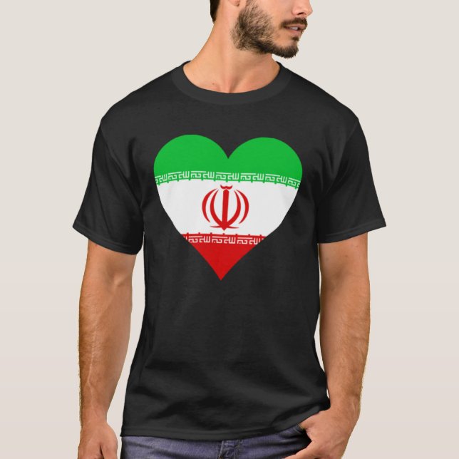 T-shirt Iran Flag Heart Iran  Love Iran (Devant)