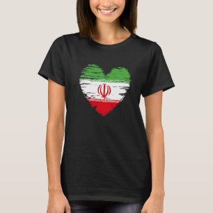 T-shirt Iran Heart Iranien Drapeau Iranien Fierté