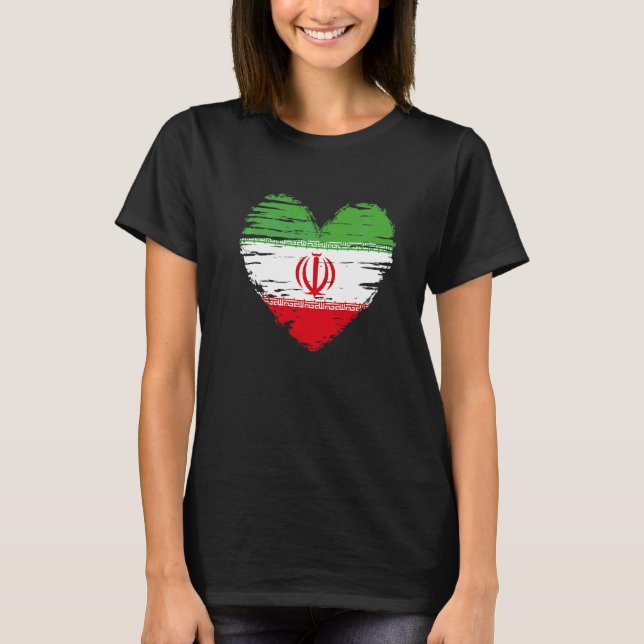 T-shirt Iran Heart Iranien Drapeau Iranien Fierté (Devant)