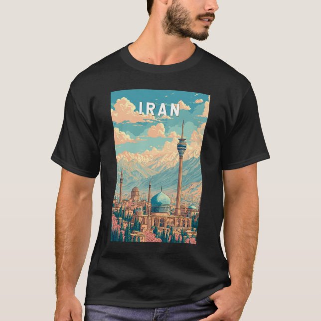 T-shirt Iran Illustration Travel Art Vintage (Devant)