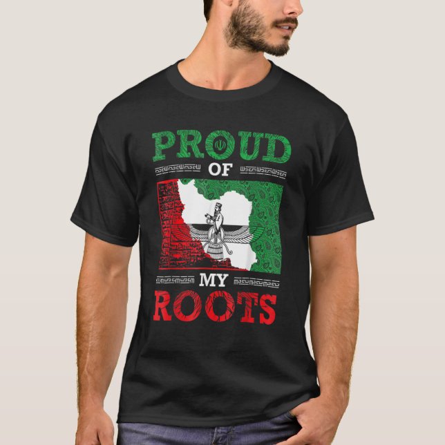 T-shirt Iran Iranian Persian Irani Flag Iran Roots Farsi I (Devant)
