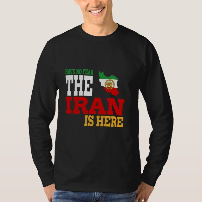 T-shirt Iran Lion Drapeau solaire, Iran, Perse, Iran carte (Devant)