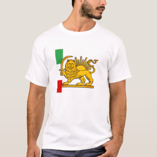 T-shirt Iran, Lion perse & drapeau, Shah d'Iran