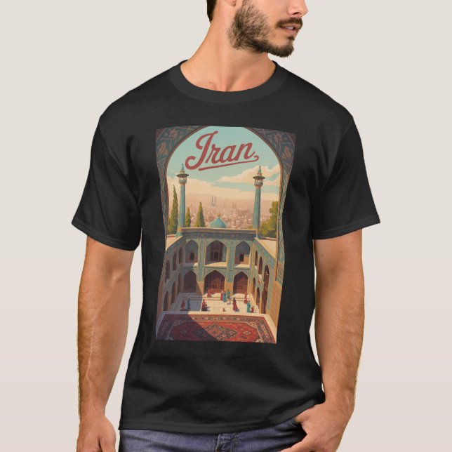 T-shirt Iran Skyline Illustration Travel Art Vintage (Devant)