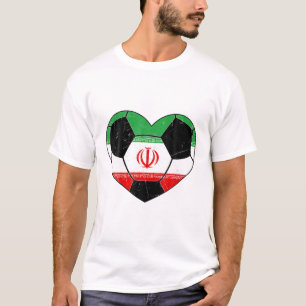 T-shirt Iran Soccer Heart Flag Ball Flag 2022 For Football