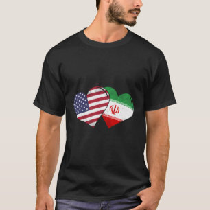 T-shirt Iran vintage - Coeur du drapeau américain pour l'I