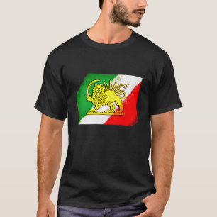 T-shirt Iran vintage, drapeau persan avec Lion, Shah d'Ira