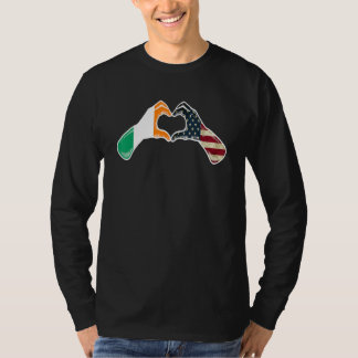 T-shirt Ireland American USA Flag - USA Irish Heart