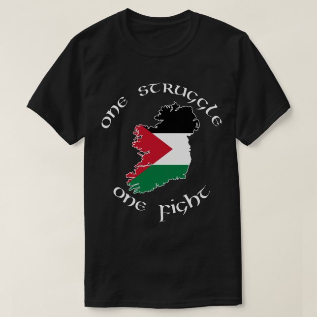 T-shirt Ireland Palestine - One Struggle, One Fight Premiu (Design devant)
