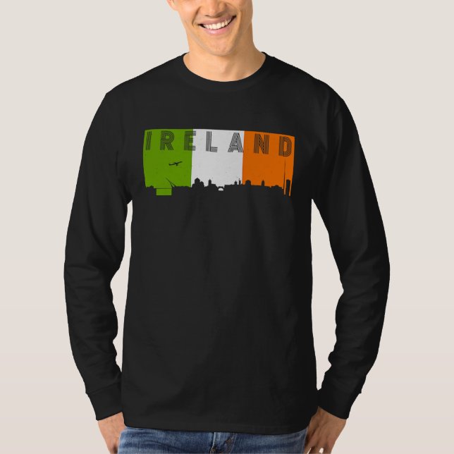 T-shirt Ireland Skyline Irish Flag Vacation Travel (Devant)