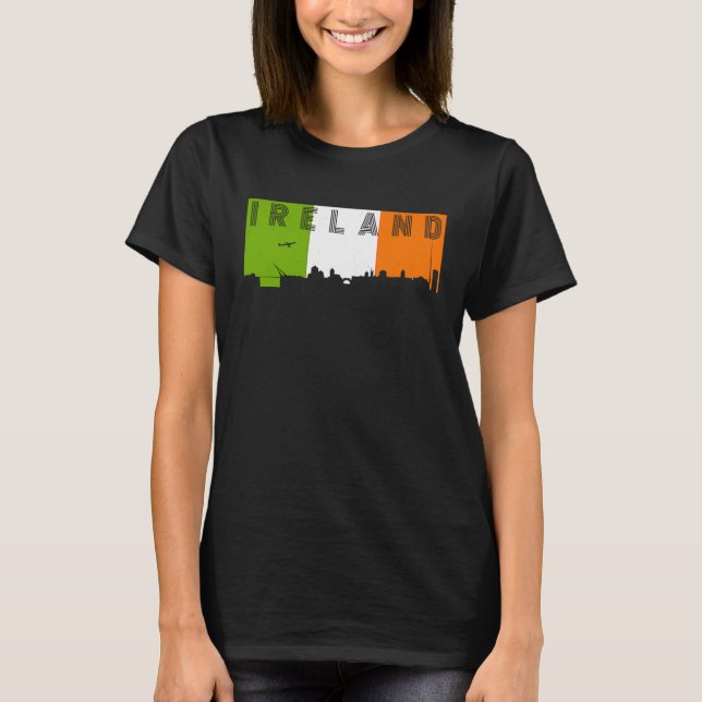 T-shirt Ireland Skyline Irish Flag Vacation Travel (Devant)