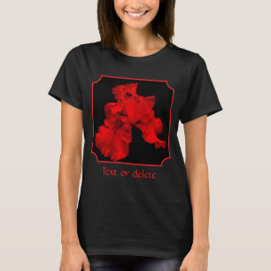 T-shirt Iris barbu fleur rouge chaud abstrait personnalisé