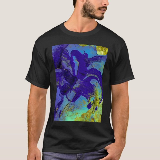 T-shirt Iris Bleu Abstrait (Devant)