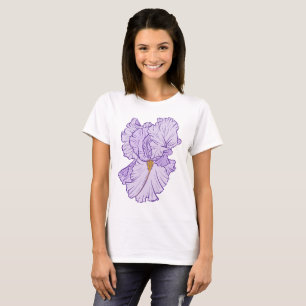T-shirt Iris Fleur Ligne d'Art Violet