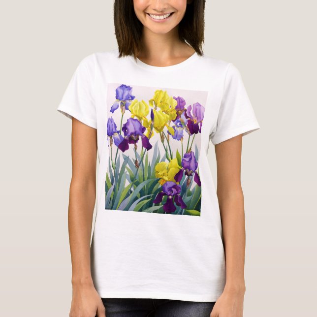 T-shirt Iris jaunes et pourpres (Devant)