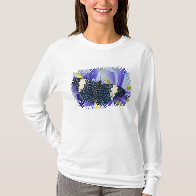T-shirt Iris Pourpre Papillon Tropical (Devant)
