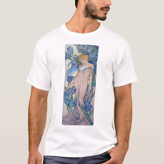 T-shirt Iris (Quatre Fleurs), Alphonse Mucha (Devant)