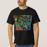 T-shirt Irises de Vincent van Gogh, Jardin Vintage<br><div class="desc">Irises (1889) de Vincent van Gogh est une peinture vintage à fleurs de paysage de post impressionnisme d'art, représentant un jardin aux iris à barbe violet poussant par des pavots orange. Une seule fleur d'iris blanc fleurit au bord. À propos de l'artiste : Vincent Willem van Gogh (1853-1890) fut l'un...</div>