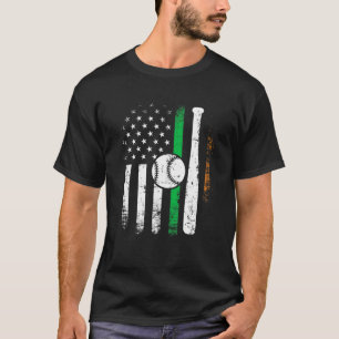 T-shirt Irish American Flag Baseball St. Patrick's Day Her