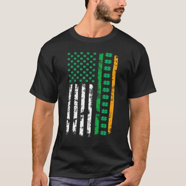 T-shirt Irish American Flag Ireland Flag St Patricks Day L (Devant)