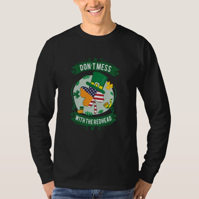 T-shirt Irish American Flag Ireland St Patrick's Day Shamr (Devant)