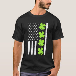 T-shirt Irish American Flag Lucky Shamrock St Patricks Day