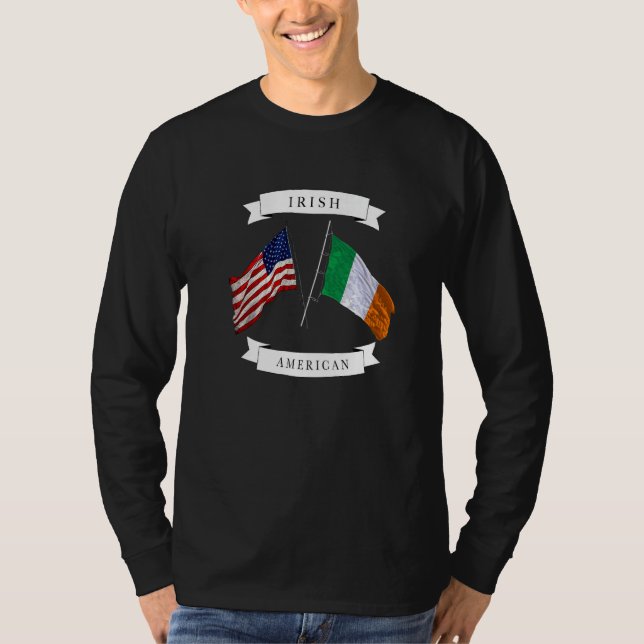 T-shirt Irish American flag Premium (Devant)