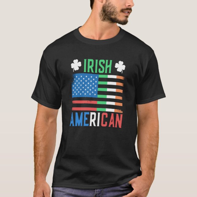 T-shirt Irish American St Patricks Day Ireland Green Team  (Devant)
