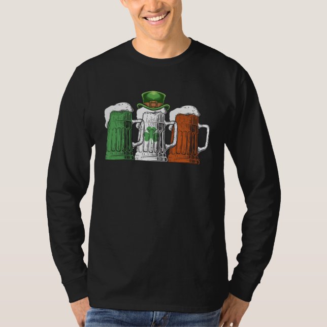 T-shirt Irish Beer Ireland Flag St Patricks Day Beer  Men  (Devant)