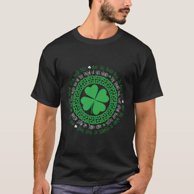 T-shirt Irish Blessing Celtic Knot 4 Clover à feuille - St (Devant)