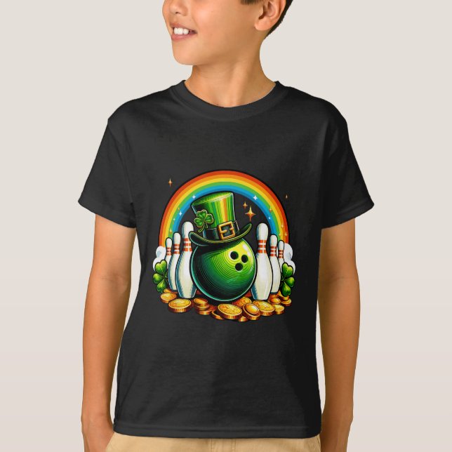 T-shirt Irish Bowling Bylls Shamrock Leprechaun St Patrick (Devant)